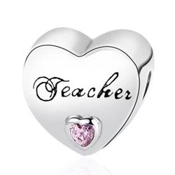 .925 Sterling Silver Heart Shape Charm
