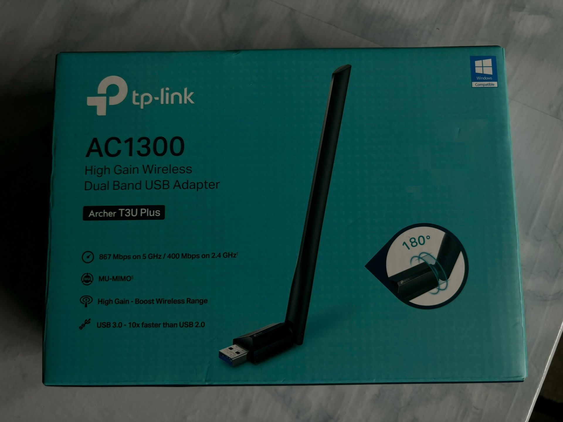 TP-LINK Archer T3U Plus 1300Mbps Wireless Dual-Band USB Adapter - Black