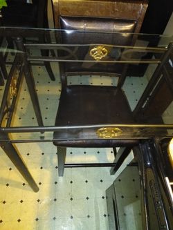 Counter height glass top table AND 2 memory foam chairs counter height!!!