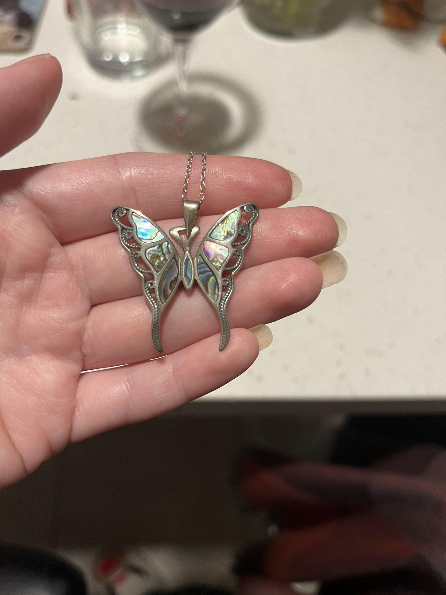 Abalone Butterfly Necklace