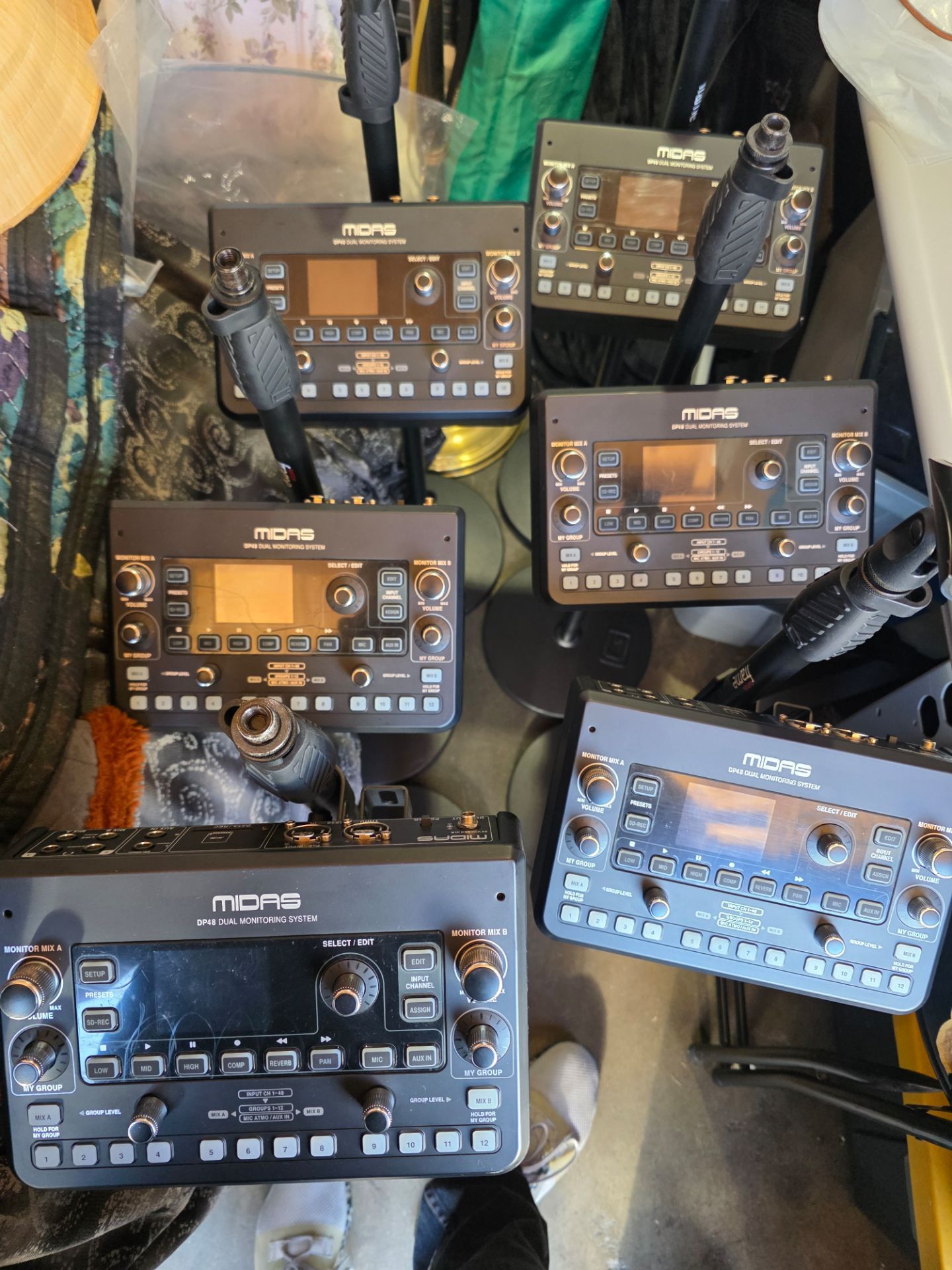 MIDAS DP48 DUAL MONITORING SYSTEM WITHGator Frameworks GFW-MIC-1000 microphone stand I HAVE 6 $400 EACH