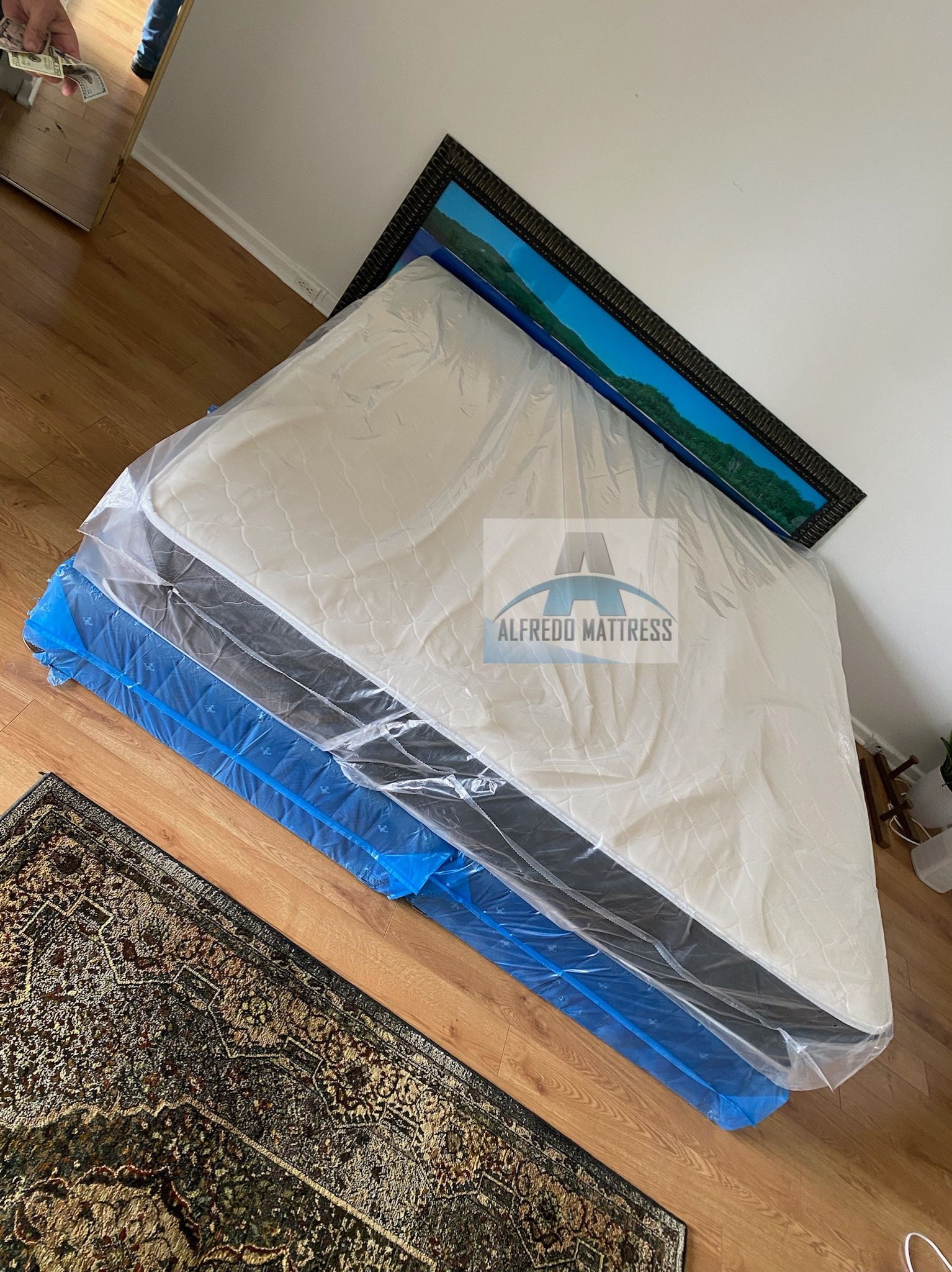 King mattress regular and box spring set (2pc - brand new) 