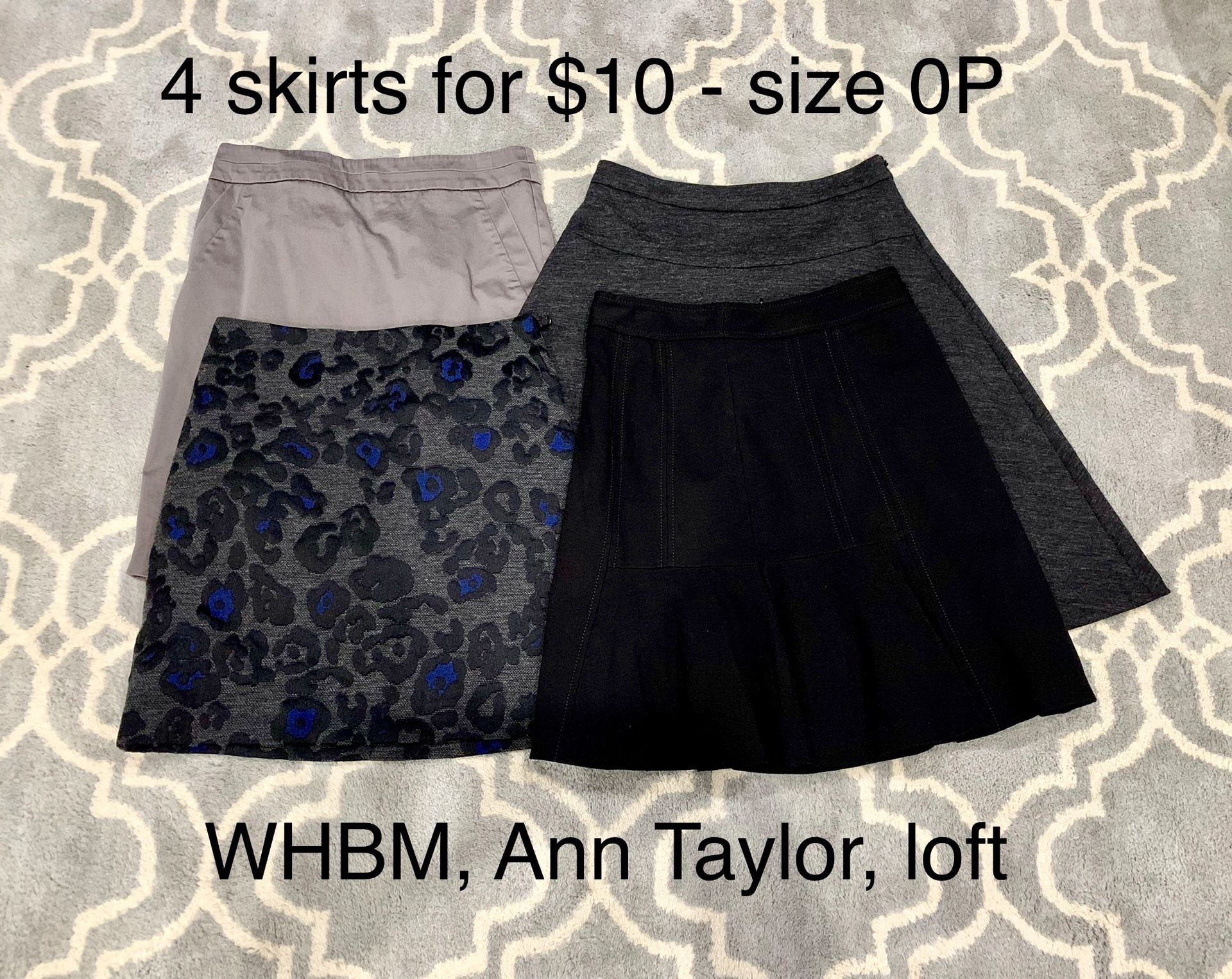 4 skirts 0P XS - WHBM, Ann Taylor, Loft