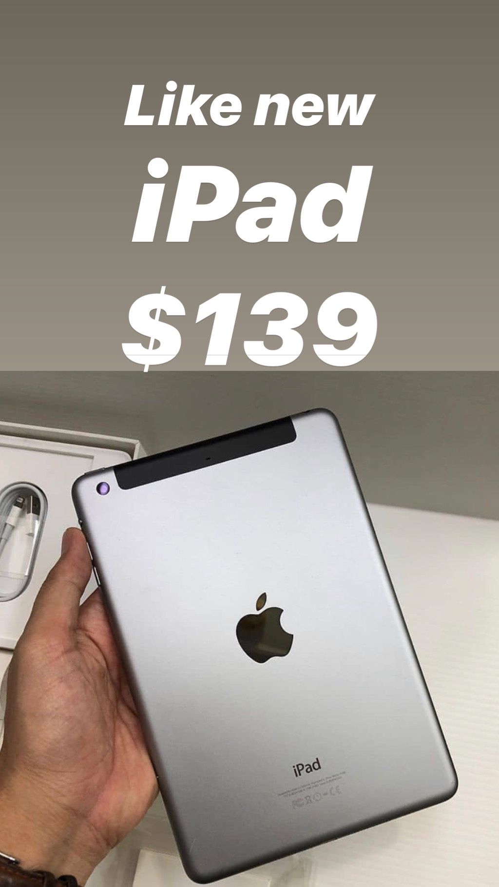 Like new iPad 4 generation WiFi $139