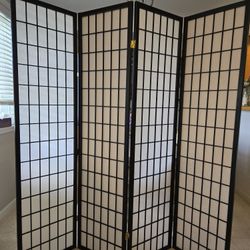 🌸 Like New - 4-Panel Shoji Screen Room Divider! 🏯