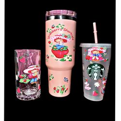 New Strawberry Shortcake Tumbler Set Great To Separate For Gifts