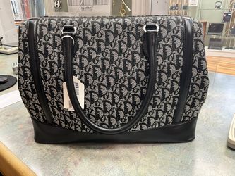 Christian Dior Trotter Doctor Bag Canvas/leather Hand Bag 