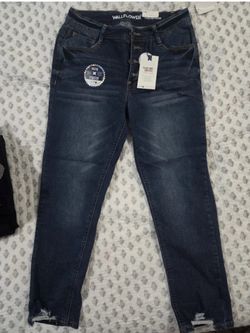 WallFlower Jeans Instastretch Skinny Stretch Distressed Blue 5-Pocket