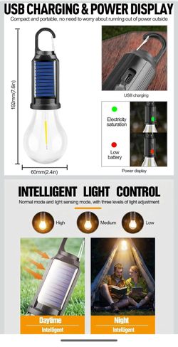 Solar LED Camping Light, Rechargeable Outdoor Tent Lantern, Suitable for Camping, Hiking, and Barbecues