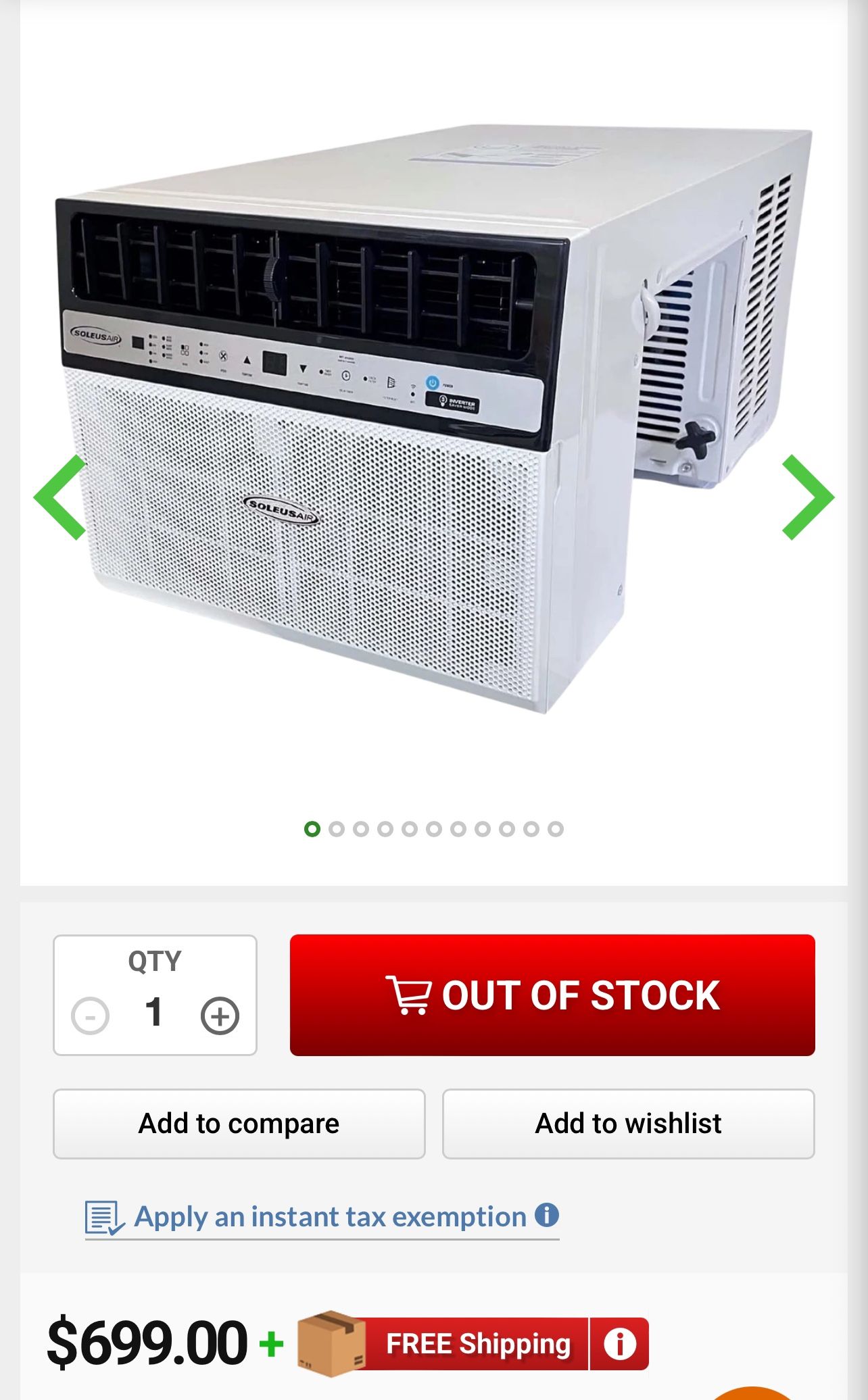 Soleus Air WS4-10EHW-301 10,000 Saddle Mini Split AC Window Air Conditioner, White