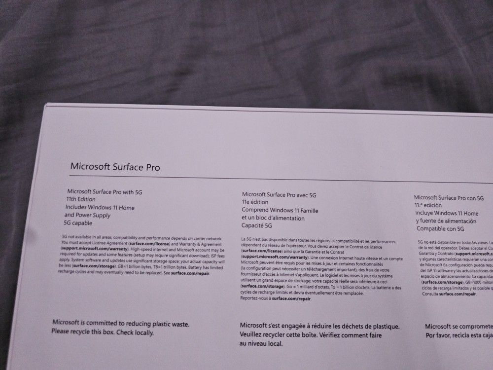 Microsoft Surface Pro 5G 13inch 512gb 16gb +5G