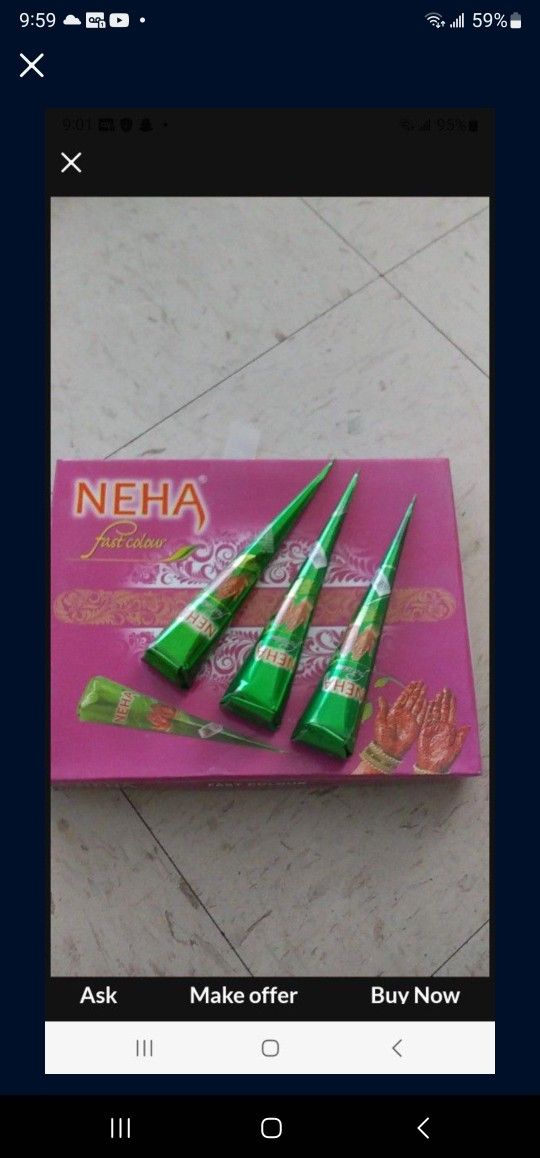 Neha fast color henna Cone