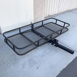 (NEW) $109 Heavy Duty 60x25 Inch Folding Cargo Rack Carrier 500 Lbs Capacity 2 Inch Hitch Receiver Luggage Basket 