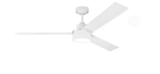 Jovie 58 in. Modern Indoor/Outdoor Matte White Ceiling Fan with White Blades and Wall Control