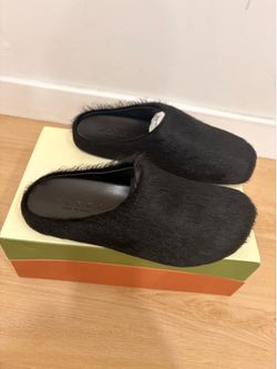Marni slides ( long-hair calfskin Fussbett sabot)