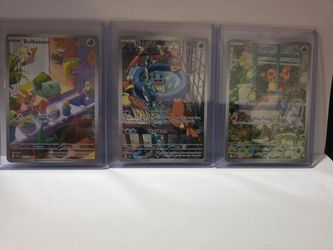 Pokémon TCG Bulbasaur Squirtle Charmander Illustration Rare Cards