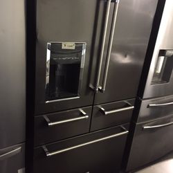 Refrigerator Black Stainless Steel French 