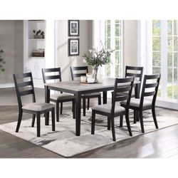 Dining Table Set 7pc 60”x36”x30”H