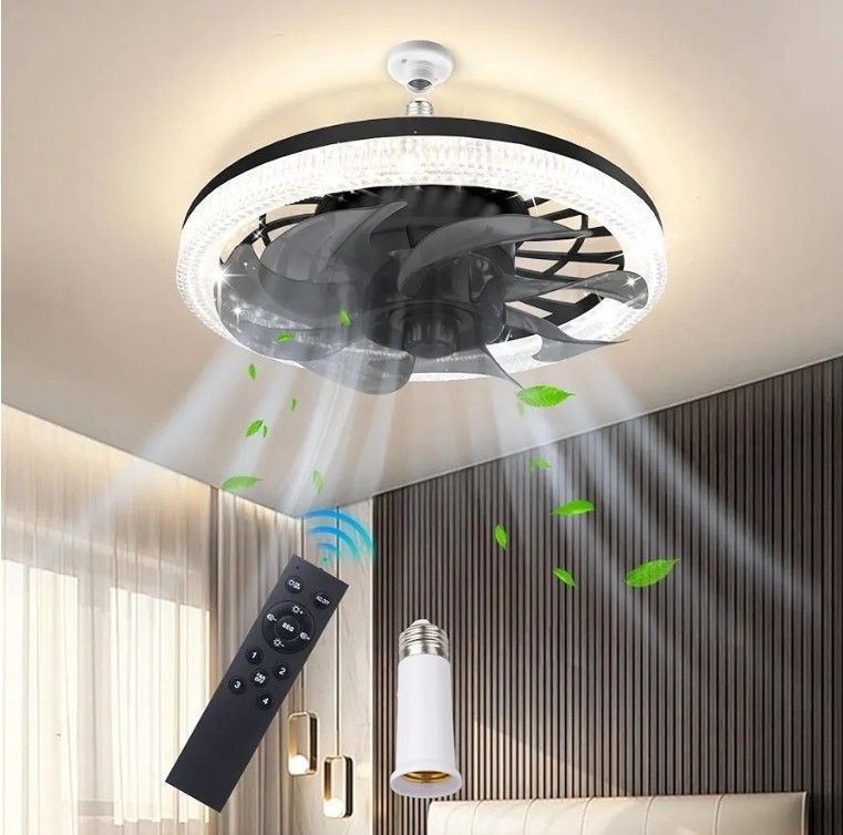 Ceiling Fans with Lights and Remote, 12in Low Profile Ceiling Fan with