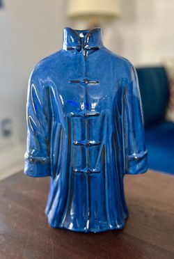 Vintage Asian Kimono Shaped Ceramic Floral Vase