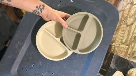 Two Food Grade Silicon Toddler Suction Plates