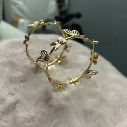 18k Gold Plated Butterfly Earrings