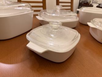 CORNING WARE FullWhite Casserole Dish Set with Glass Lids