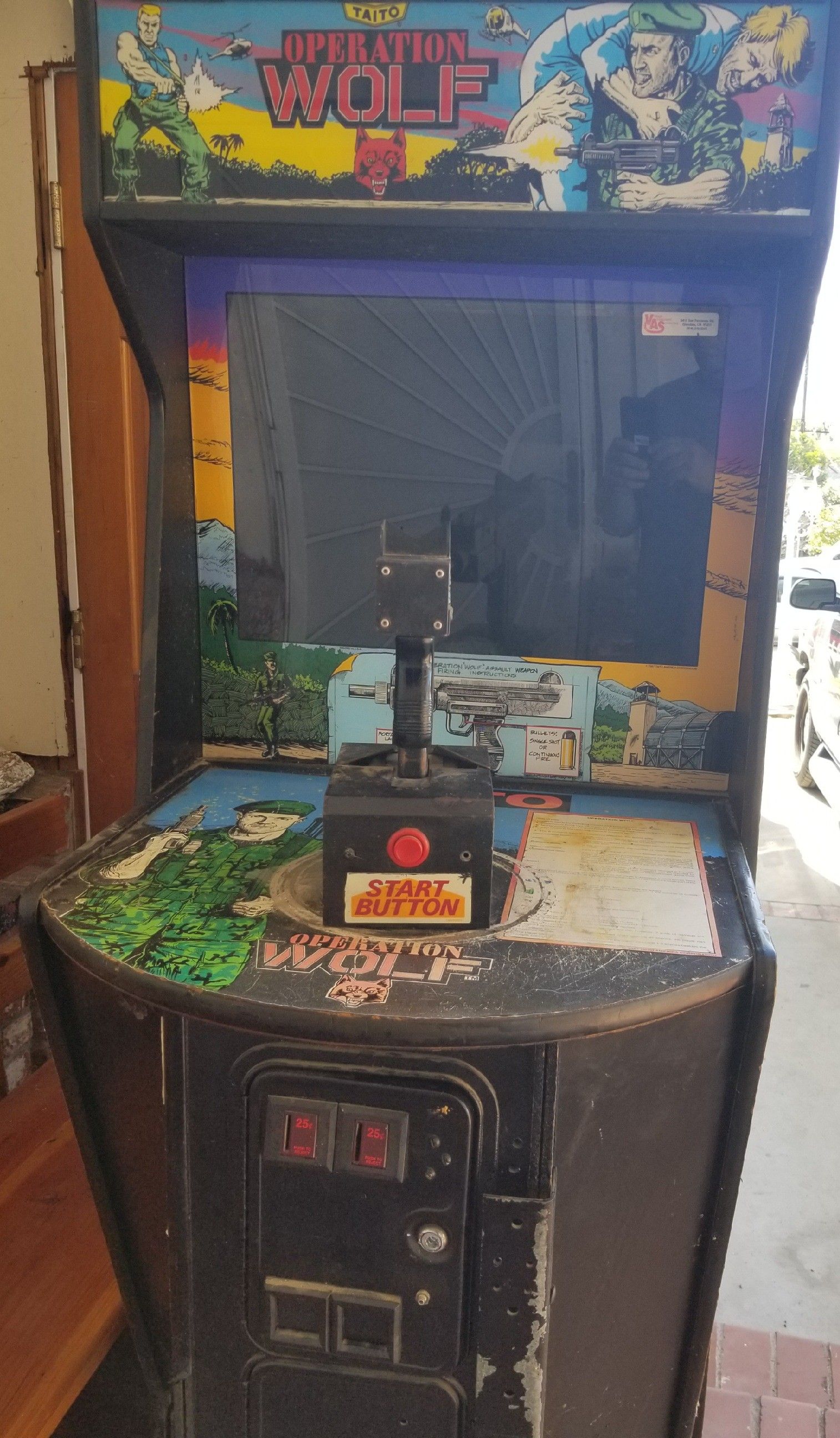 Taito Operation Wolf Shooting Arcade Game Man Cave
