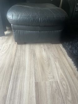 Black Leather Ottoman