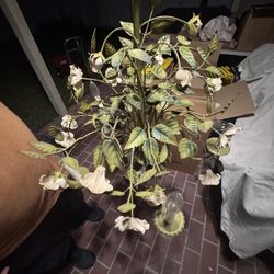 Vintage Italian Tole Floral Chandelier
