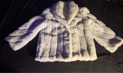 Silver fox faux fur coat
