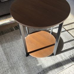  Wooden Side End Table with Storage Shelf