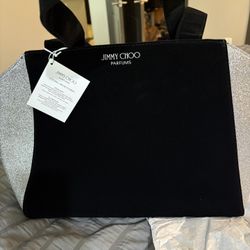 Jimmy Cho Oversized Bag Purse Carry all Brand new suede And Glittery