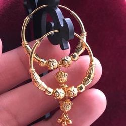 22k Gold Plated Hoops Earrings Jewellery Accessory 