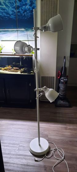 White Hektar 3 light Floor Lamp Ikea
