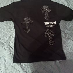 Blessed Black T-Shirt with Rhinestone back detail 