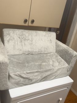 Kids Fold-Out Couch / Toddler Lounger – Gray – $5