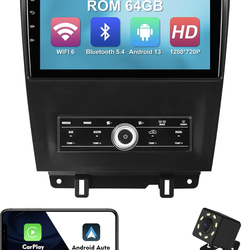 4+64G 10.1-inch Android 13 WiFi 6 Car Stereo for Ford Mustang 2010 2011 2012 2013 2014 IPS Touch Screen Bluetooth 5.4 Car Radio with Support for Carpl