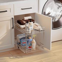 13.5 in. W x 21.5 in. D Wire Pull-Out Pantry Drawer Cabinet Organizer