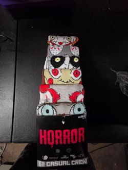 Horror Movie 6-Pack Casual Crew Socks