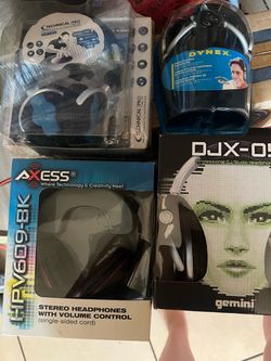 Lot of 4 Boxed Headphones – Technical Pro, Dynex, Axess, Gemini