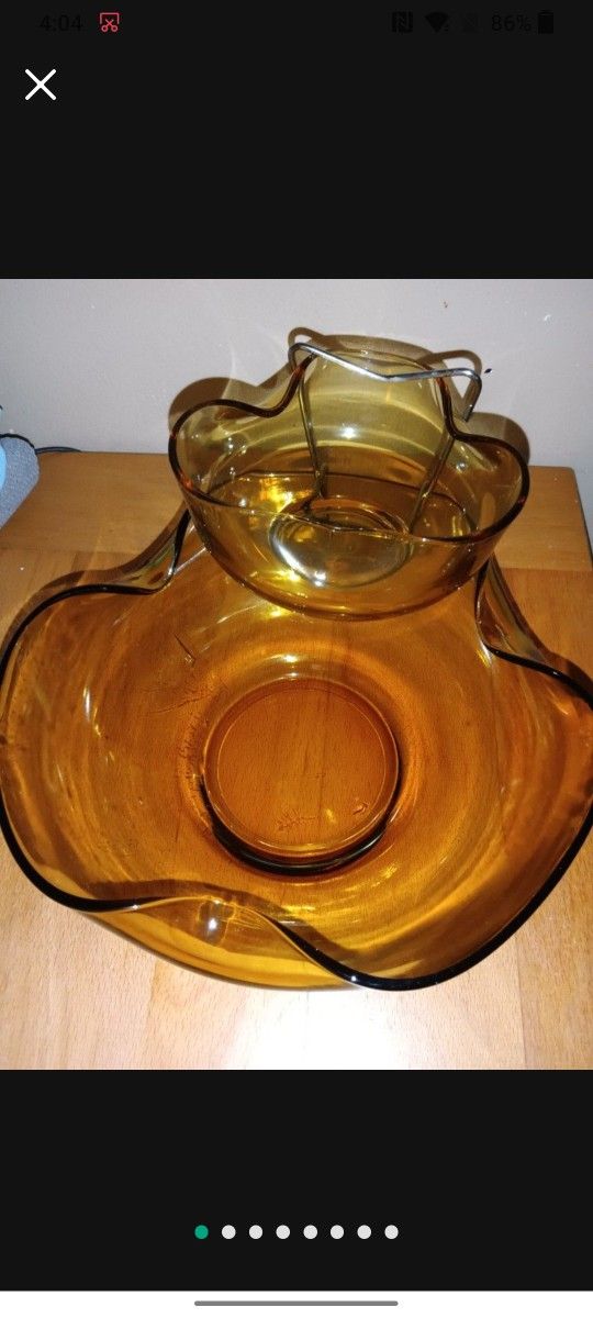 Vintage Anchor Hocking Chip And Dip. In Original Box. NOS