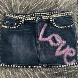 Studded Jean Skirt