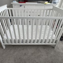 3 In 1 Crib White With Mattress 