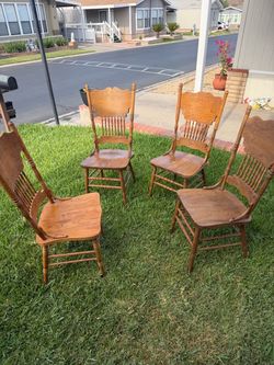 4 wooden chairs