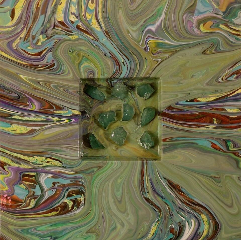 ART WORK ABSTRACT/CONTEMPORARY ARTIST ORIGINALS acrylic on canvas ONE OF A KINDS SHADOW BOX Size: 24x24 RETAIL VALUE: $500.00 STUDIO CLEARANCE : $99