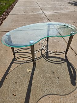 Glass Top Coffee Table with Metal Base
