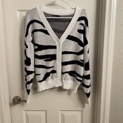 Nikkak Zebra Cardigan  Sweater