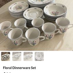 Floral Pattern Dinnerware Set