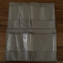 closet, hanging organizer, shoes, wash cloths, misc. missing the hooks 